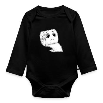 Klopapier Meme lustig - Baby Bio-Langarm-Body - Schwarz - Vorne