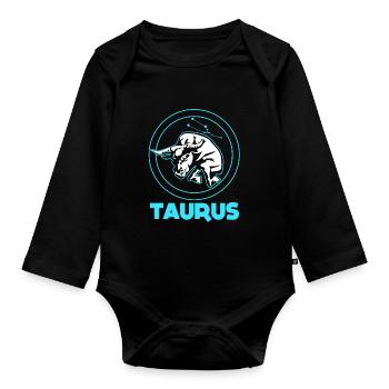 Signes du zodiaque Taureau - Body Bébé bio manches longues - noir - Devant