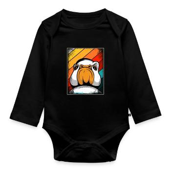 Gans - Baby Bio-Langarm-Body - Schwarz - Vorne