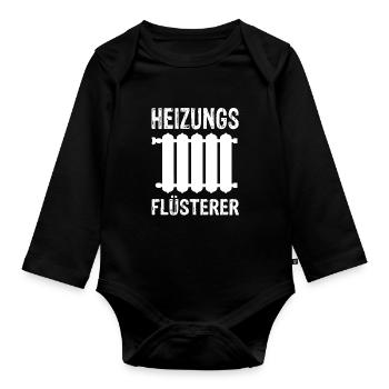 Heizung Flüsterer - Baby Bio-Langarm-Body - Schwarz - Vorne