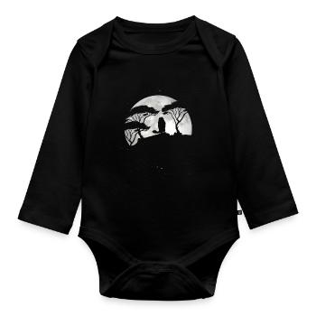 Marmot In the Full Moon - Organic Longsleeve Baby Bodysuit - black - Front