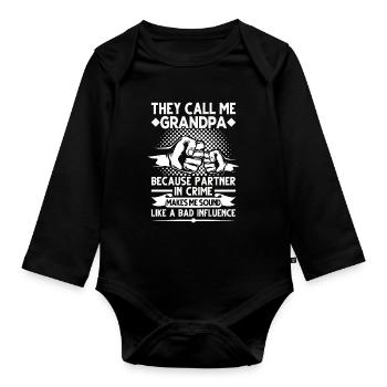 Opa Opa Opa Geschenk - Baby Bio-Langarm-Body - Schwarz - Vorne