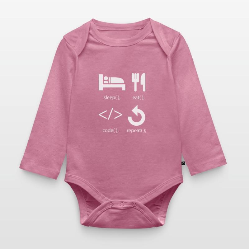 Programmierer Entwickler - Eat Sleep Code Repeat Baby Bio-Langarm-Body