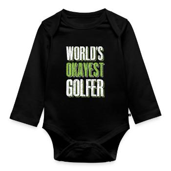 golf golf - Body Bébé bio manches longues - noir - Devant