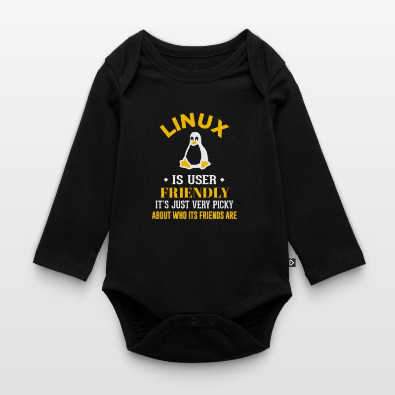 Linux Geek Coding Programmer Nerd Organic Longsleeve Baby Bodysuit