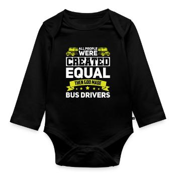 Busfahrer Busfahrer Schule Busfahrer Geschenk - Baby Bio-Langarm-Body - Schwarz - Vorne