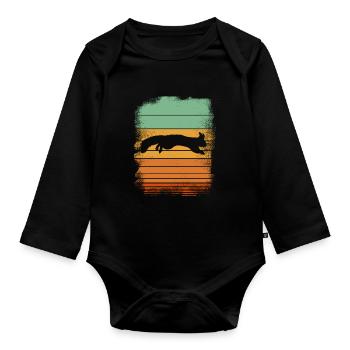 squirrel - Organic Longsleeve Baby Bodysuit - black - Front