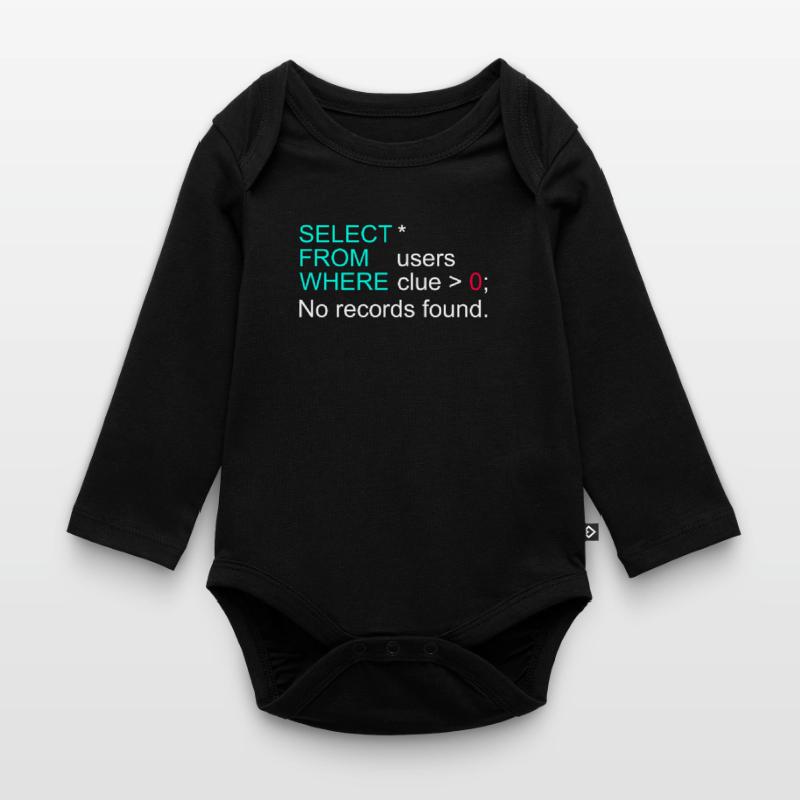 Données de base de données SQL Programmer Administration Body Bébé bio manches longues