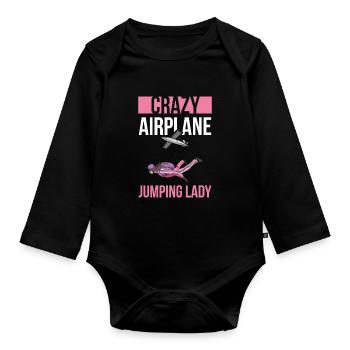 Skydiving Design for a Skydiving Woman - Organic Longsleeve Baby Bodysuit - black - Front