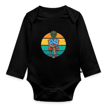 Reptiloid Lizard Man Extraterrestrial Conspiracy - Organic Longsleeve Baby Bodysuit - black - Front