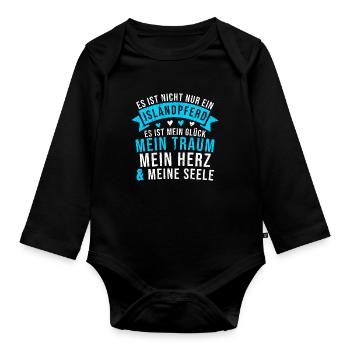 Islandpferde Islandpferd Island Pferd Reitsport - Baby Bio-Langarm-Body - Schwarz - Vorne