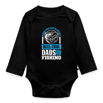 Fishing Dad Fishing Fishing Dad Geschenk - Baby Bio-Langarm-Body - Schwarz - Vorne