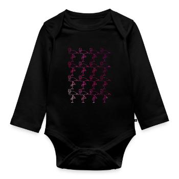Flamingos Flamingo - Body Bébé bio manches longues - noir - Devant