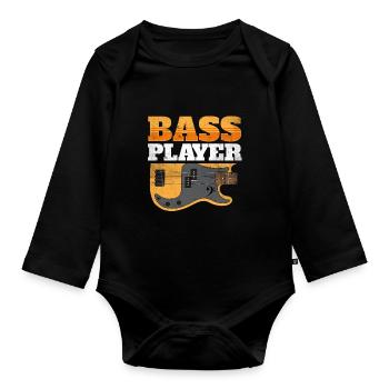 Bass Player - Cadeau de guitare basse pour les bassistes - Body Bébé bio manches longues - noir - Devant