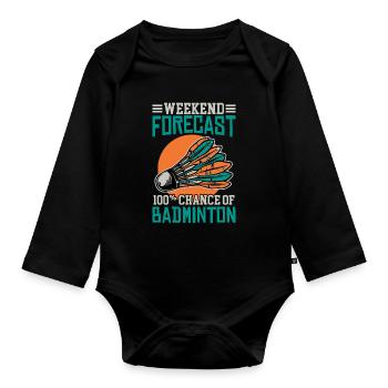 ballsport badminton federball club - Body Bébé bio manches longues - noir - Devant
