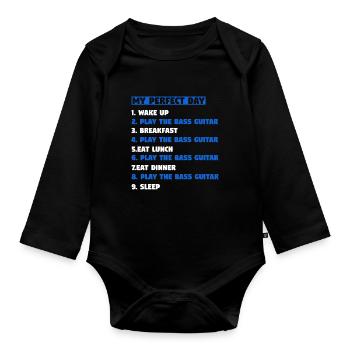 Bass Guitar Bass Guitar Bassist Gift - Organic Longsleeve Baby Bodysuit - black - Front