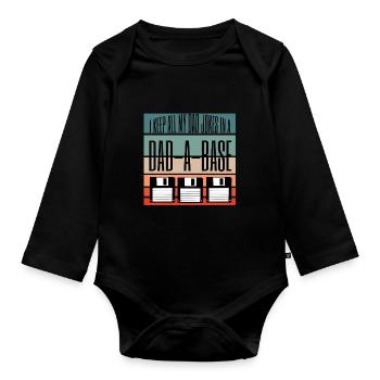 Ich halte alle meine Papa Witze in einem Vater eine Basis - Baby Bio-Langarm-Body - Schwarz - Vorne