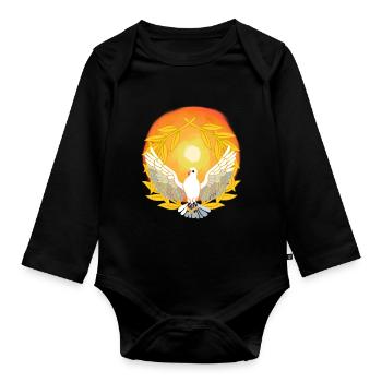 Sunlight Dove God Jesus Peace Creation - Organic Longsleeve Baby Bodysuit - black - Front