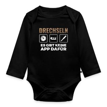Drechsler Drehen Drechseln - Baby Bio-Langarm-Body - Schwarz - Vorne