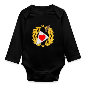 Mason's trowel construction site house construction home building own home building heart - Organic Longsleeve Baby Bodysuit - black - Front