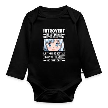 Anime Anime Otaku Gift - Organic Longsleeve Baby Bodysuit - black - Front