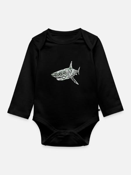 Hai - Baby Bio-Langarm-Body - Schwarz