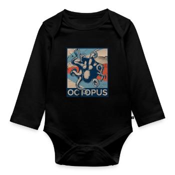 Pieuvres - Body Bébé bio manches longues - noir - Devant
