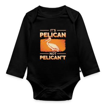 Pelikan Spruch - Baby Bio-Langarm-Body - Schwarz - Vorne