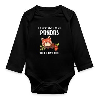 Roter Panda Panda Panda Geschenk Liebhaber - Baby Bio-Langarm-Body - Schwarz - Vorne