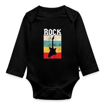 Rock rock - Body Bébé bio manches longues - noir - Devant