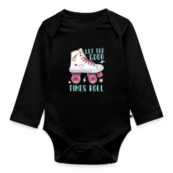 Rollschuhe Laufen Roller Skates - Baby Bio-Langarm-Body - Schwarz - Vorne