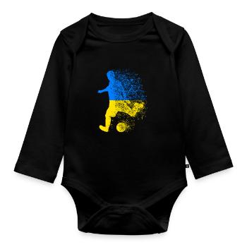 Ukraine footballers football footballers - Organic Longsleeve Baby Bodysuit - black - Front