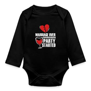 Scheidung Ex Single Geschieden - Baby Bio-Langarm-Body - Schwarz - Vorne