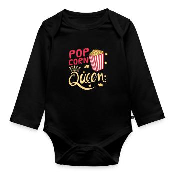 Popcorn - Baby Bio-Langarm-Body - Schwarz - Vorne