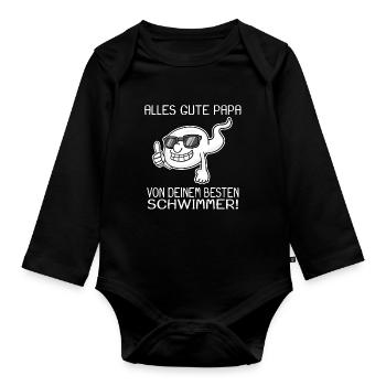 Alles gute Papa Vatertag Geschenk - Baby Bio-Langarm-Body - Schwarz - Vorne