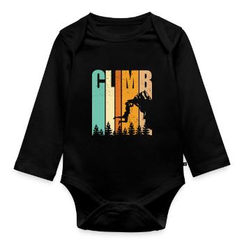 Geschenk Kletterer Boulderer klettern bouldern - Baby Bio-Langarm-Body - Schwarz - Vorne