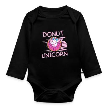Donut Licorne - Body Bébé bio manches longues - noir - Devant