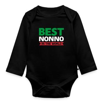Opa Nonno Opa Nonno Geschenk - Baby Bio-Langarm-Body - Schwarz - Vorne