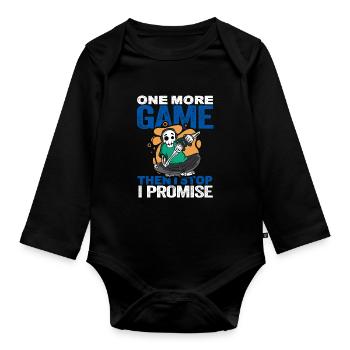 Gamer Gaming Jeux vidéo Jeux vidéo - Body Bébé bio manches longues - noir - Devant