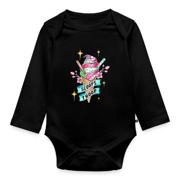 Glaces - Body Bébé bio manches longues - noir - Devant