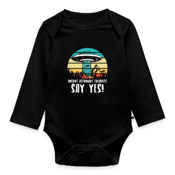 Aliens Aliens Geschenk - Baby Bio-Langarm-Body - Schwarz - Vorne