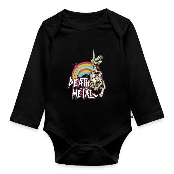 Death Metal Heavy Hardrock - Body Bébé bio manches longues - noir - Devant