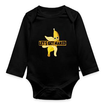 banana - Organic Longsleeve Baby Bodysuit - black - Front