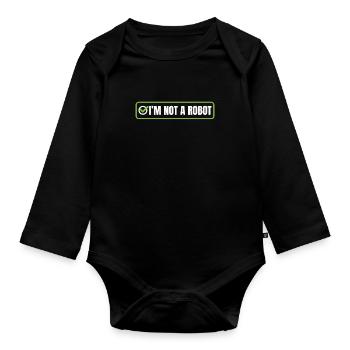 Roboter I'm not a robot - Baby Bio-Langarm-Body - Schwarz - Vorne