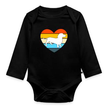 Dackel Dackel Pet Geschenk - Baby Bio-Langarm-Body - Schwarz - Vorne