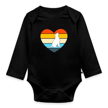 Labrador Labrador Mama Hund Geschenk - Baby Bio-Langarm-Body - Schwarz - Vorne