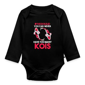 Kois Koi Koi poisson cadeau - Body Bébé bio manches longues - noir - Devant