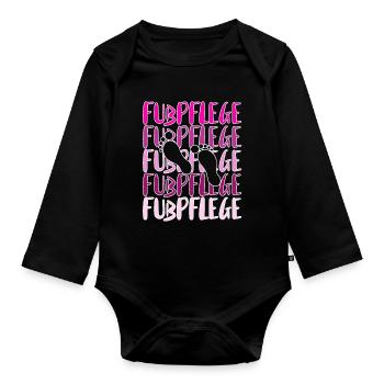 Fußpflege Pediküre Podologe Nagelstudio Geschenk - Baby Bio-Langarm-Body - Schwarz - Vorne