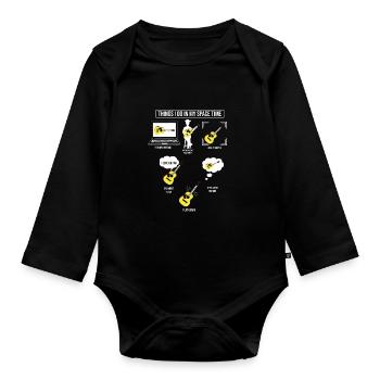 Guitar Music Guitarist Papa Guitar Grandpa - Organic Longsleeve Baby Bodysuit - black - Front