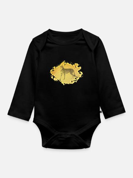 Gepard - Baby Bio-Langarm-Body - Schwarz